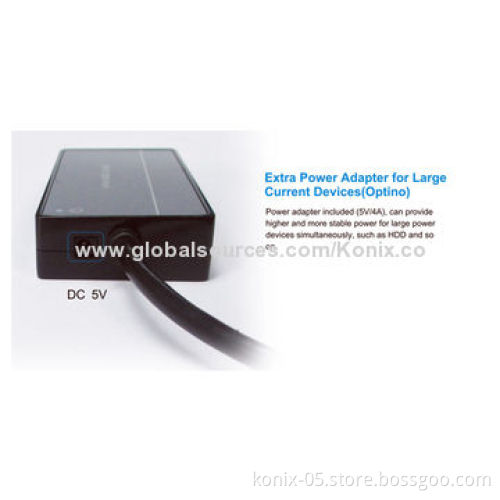 Super Speed 4-port USB 3.0 Hub 5Gbps for Computer PC + Power Adapter + CableNew